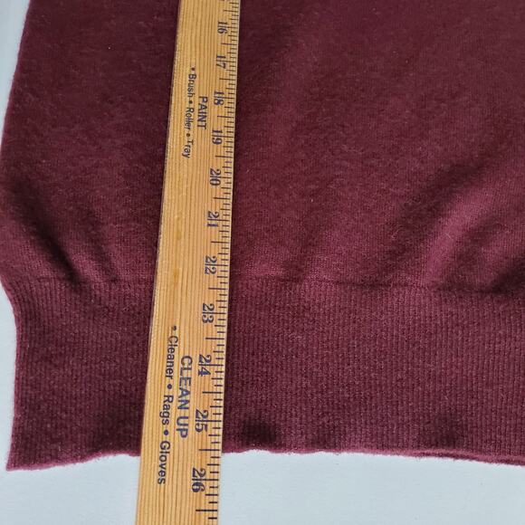 Autumn Cashmere Maroon Cut Out V Neck Sweater XS Cozy Minimalist Modern Scandi - Picture 13 of 15